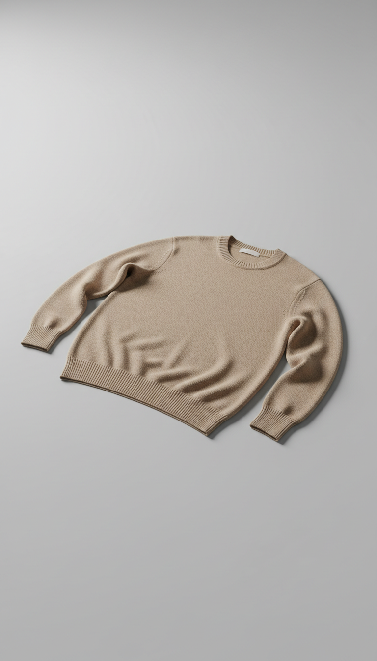 Wheat Cashmere Crewneck Sweater